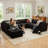 8-piece Plush Corduroy Modular Sectional Sofa With Ottoman, Comfy Deep Seat Cloud Couch, Upholstered Living Room Set-1921724559