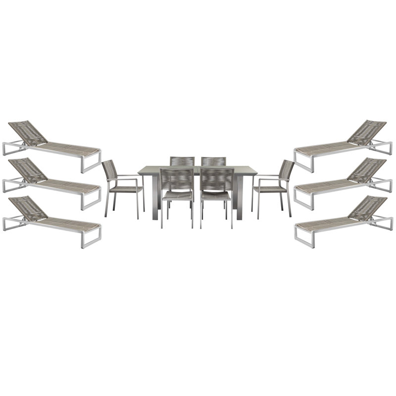Bella 13 Piece Complete Patio Set, Gray