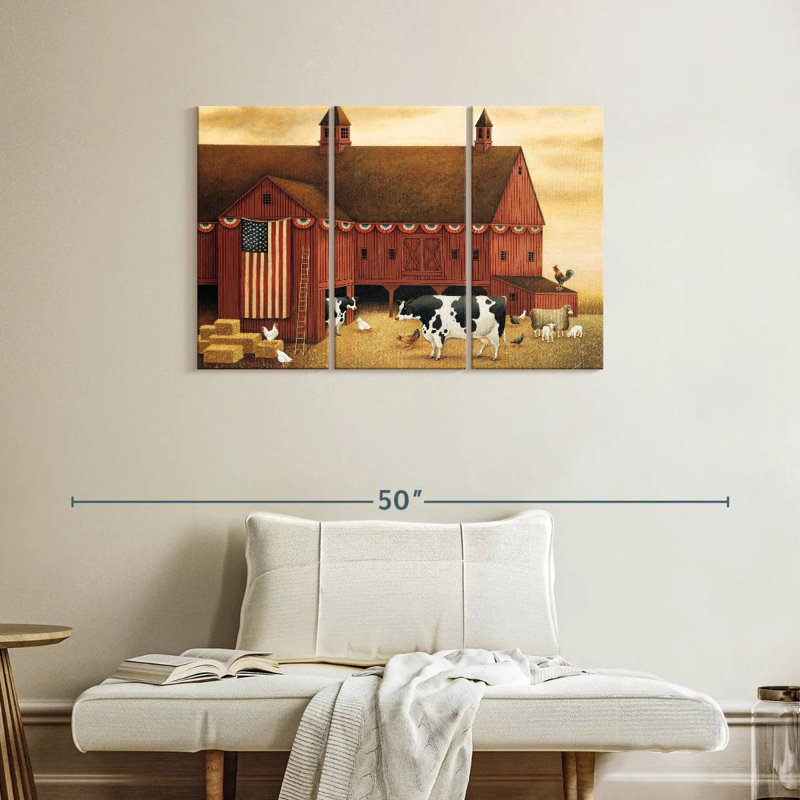 Lelend Fourth Of July Barn, 24" H x 38" W