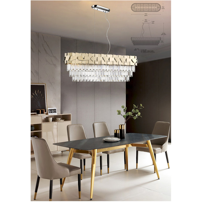 Anayiah 9 - Light Crystal Chandelier, Gold