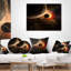 Planète avec anneaux - Coussin décoratif à imprimé paysage