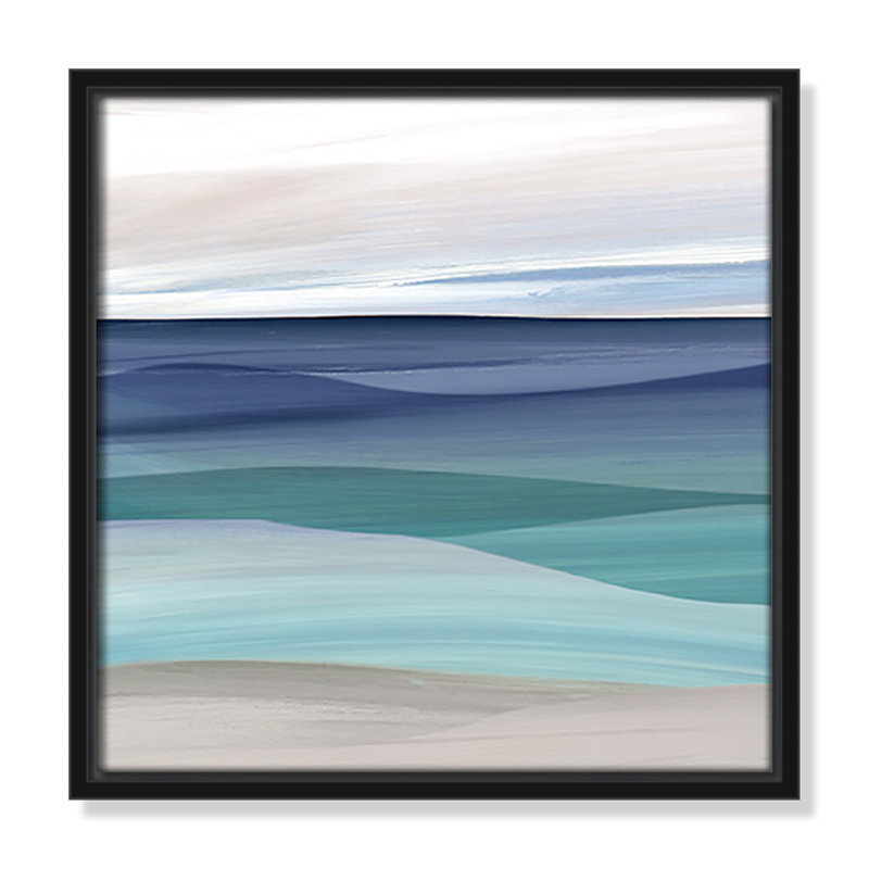 «Blue Valley Print» par Carol Robinson, H 13,5 po x l 13,5 po x P 2 po, Noir