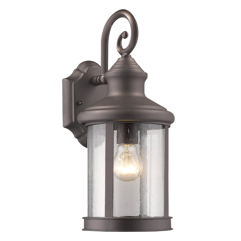 Lanterne murale d'extérieur à 1 ampoule Comisha, H 15,95 po x l 6,61 po x P 8,27 po, Bronze huilé