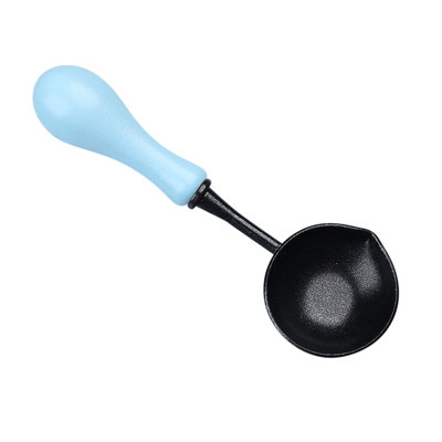 Cuillère en acier inoxydable Cuillère à cire antiadhésive Cuillère à cire Cuillère à sceller avec poignée en bois Cuillère à cire rétro Cuillère élégante pour cire