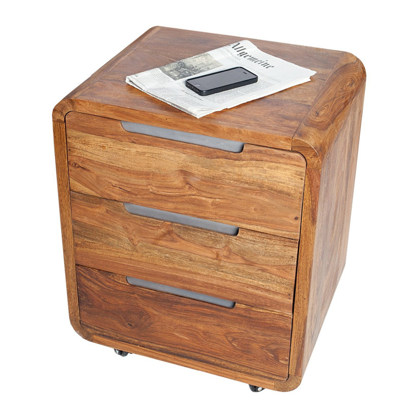 Mitcham 50 cm W 3 -Drawer Solid Wood Filing Cabinet