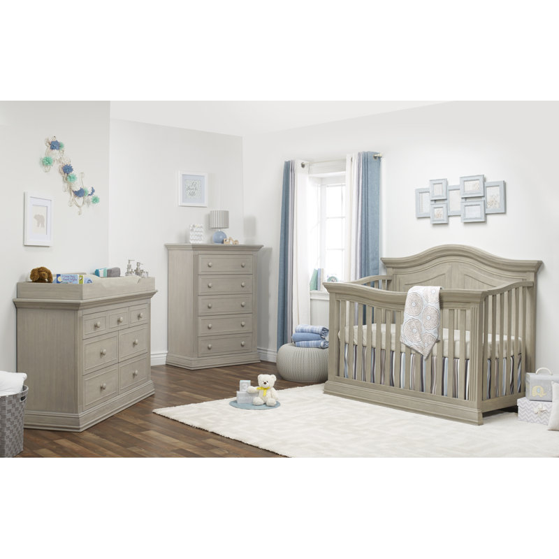 Commode 5 tiroirs Providence, Beige-gris