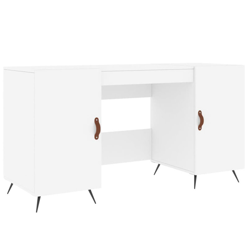 Samara Metal Base Writing Desk, White