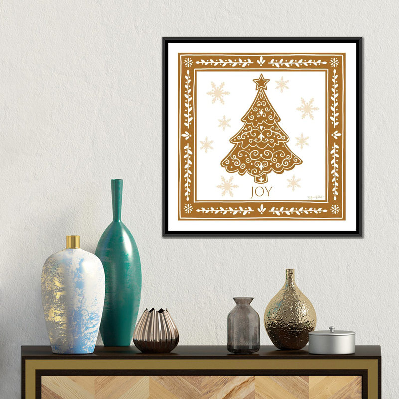 Arbre de Noël en pain d'épice - reproduction d'art murale - toile encadrée, H 18 po x l 18 po, Noir