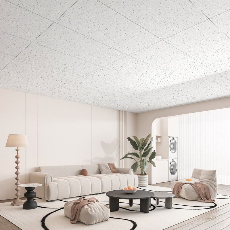 10 pièces de tuile de plafond rectangulaire en PVC 2 pi x 4 pi, panneau mural lisse (80 pieds carrés / caisse)