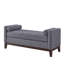 Grand repose-pieds rembourré en tissu Boucle avec coussins, banc de fenêtre rembourré pour le salon, banc d'entrée gris foncé-1530506991-1530506987