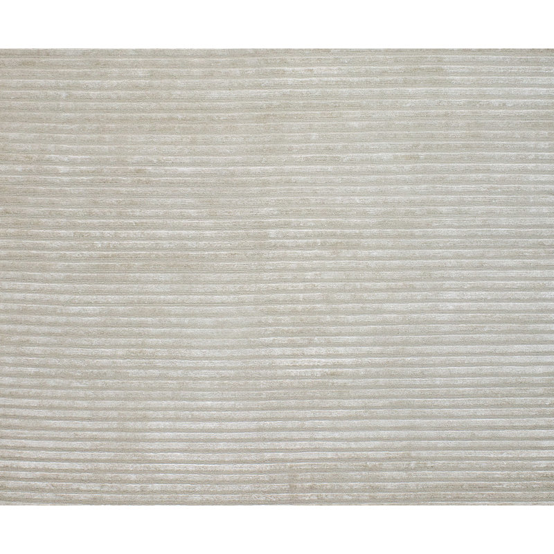 Striped Area Rug in Ivory/Gray, Rectangle 8' x 10'