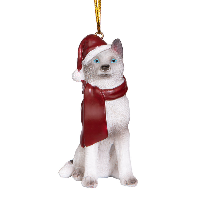 Siberian Huskey Holiday Dog Ornament
