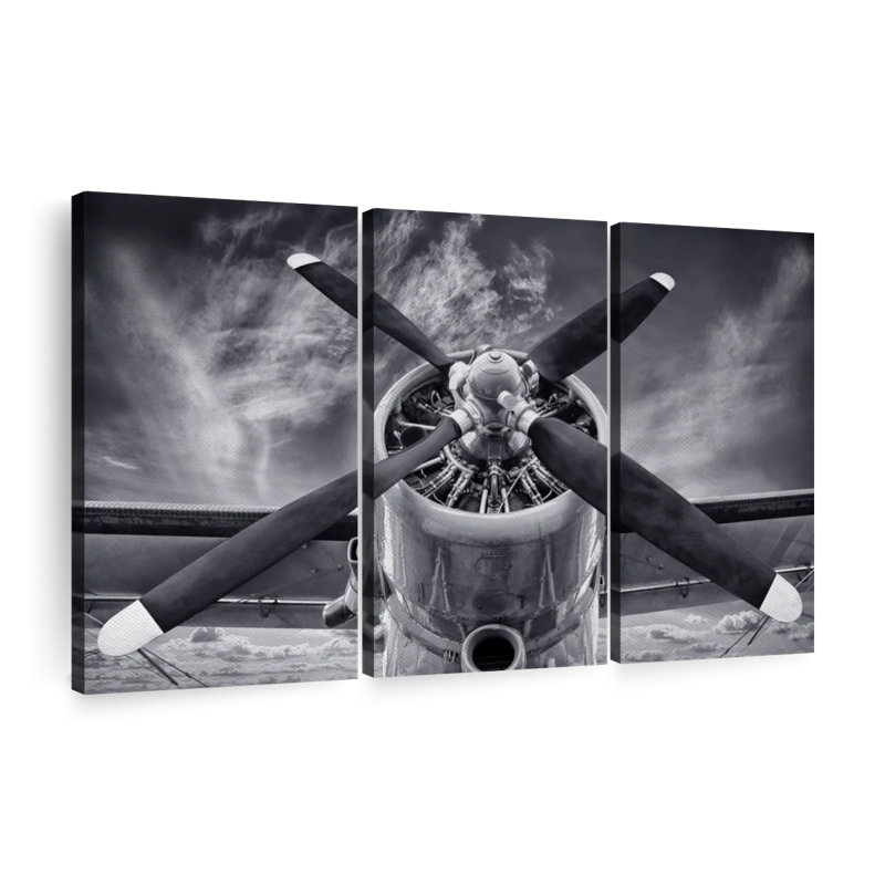 "Four Blade Propeller Monicol" sur toile, H 42 po x l 65 po