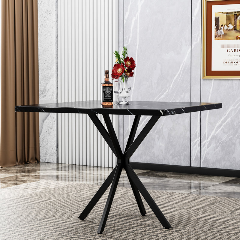 Table de salle à manger Mid Century, Noir