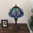 Thorith Tiffany Table Lamp Green Brown Stained Glass LED Bulbs Liaison Lamp 22"H*12"W*12"D