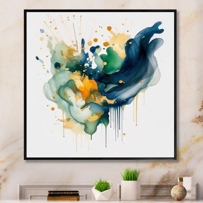 Bleu foncé, turquoise et or IV