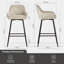 Vintage Suede Bar Stools with Armrest-1581318935