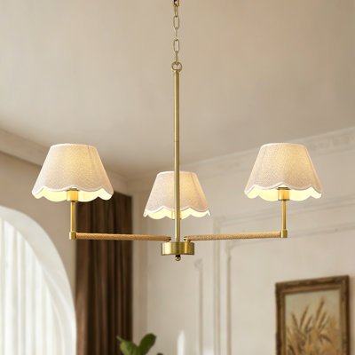 3-light Modern Classic Chandelier with Fabric Shades