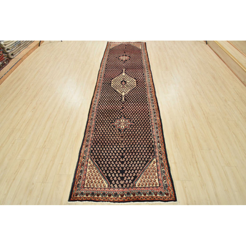 Tapis bleu unique de 3 pi 6 po x 12 pi 8 po