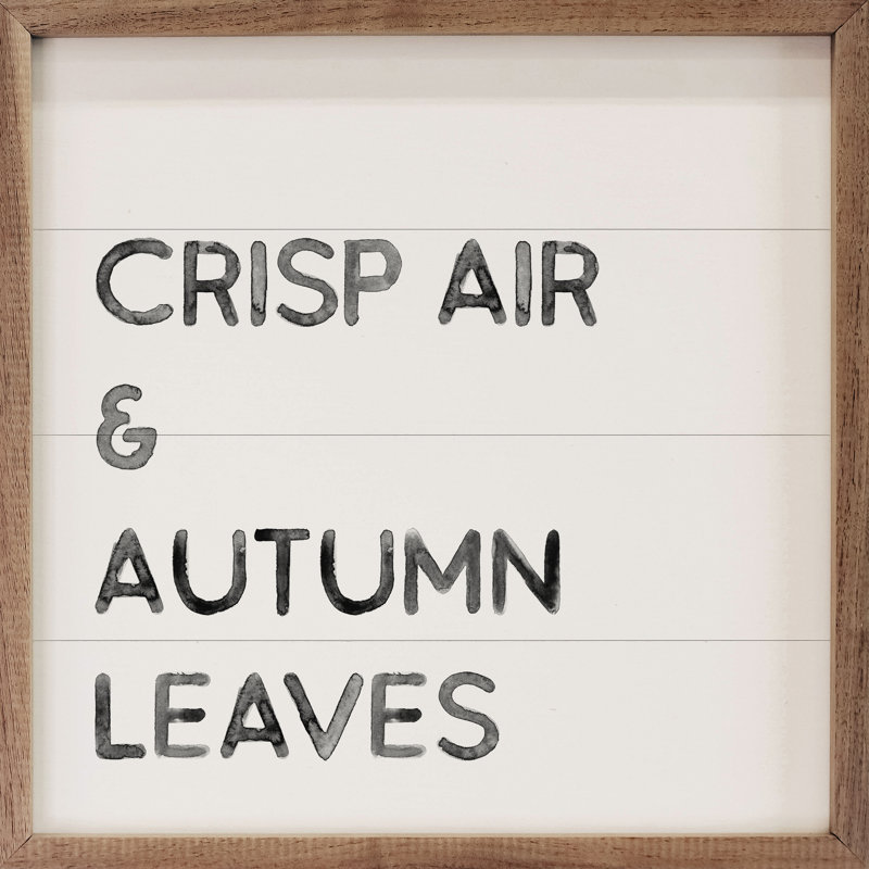 «Crisp Air and Autumn Leaves» blanc - impression d'un cadre photo unique, H 16 po x l 16 po