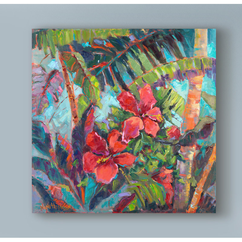 Art mural sur toile tendue - «Splash Of The Tropics Ii» de Vision Studio pour décor de salon, de chambre à coucher ou de bureau - 35 x 35
