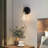 1 - Light Dimmable Black/Brass Armed Sconce Bath Vanity Light-130629969