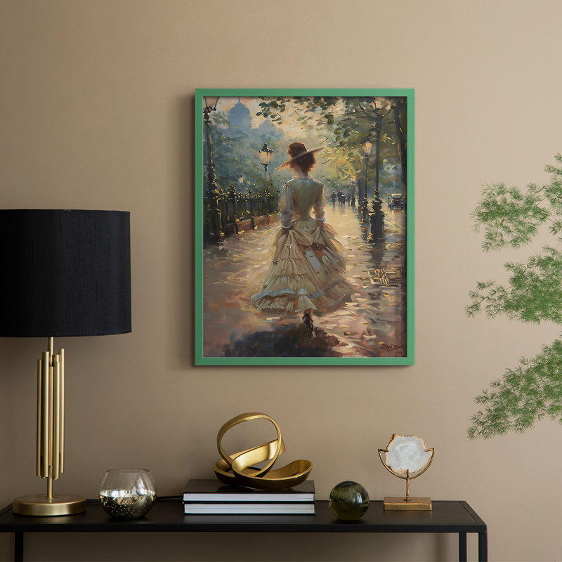 Reproduction encadrée WOMEN Series DCXCV - bois massif, Vert, H 11 po x l 9 po