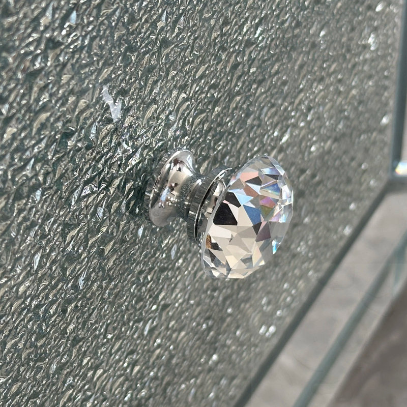 Meuble télé avec porte en verre concassé