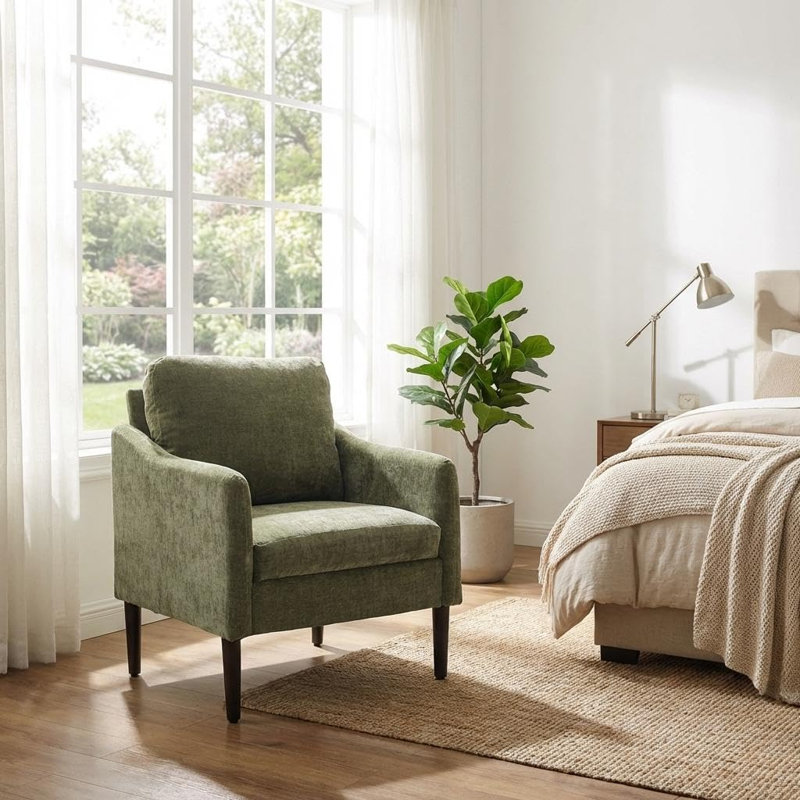 Upholstered Accent Chair, Black