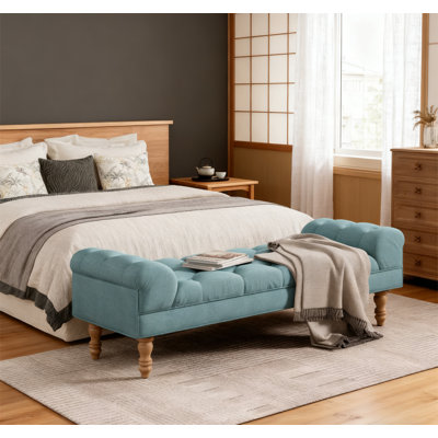 Button-Tufted End of Bed Bench