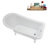 58" Streamlin Clawfoot Tub,Tray,Drain, Clawfeet-101628931-102219864