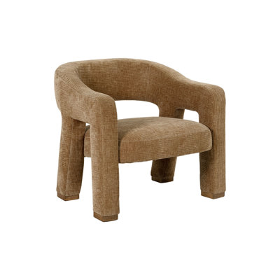 Fauteuil club rembourré Malisa, brun