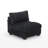 Upholstered Gray Faux Rabbit Fur Flannel Armless Chair with Pillow Back, Single Chair Module Part For Sectional Sofa-1671411246