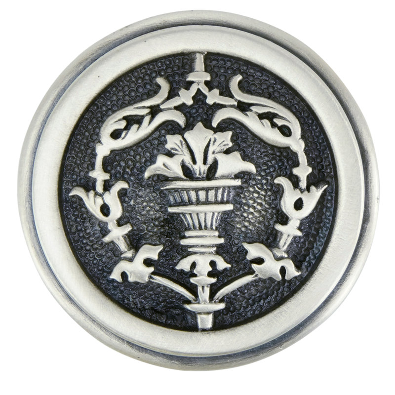 GIVERNY KNOB IN SATIN PLATE, Silver