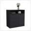 Commode avec armoire de rangement spacieuse à 3 tiroirs et à une porte, noir-1744033320