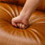 Fauteuil d'appoint 26 po de large transitionnel en similicuir traditionnel avec coussin lombaire (ensemble de 2)