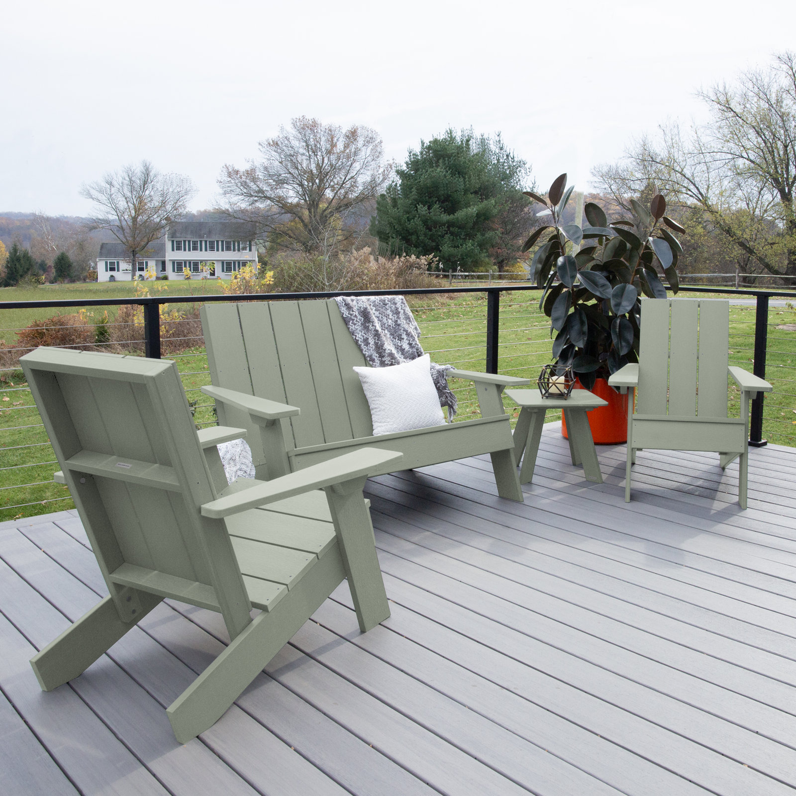 Byrnes 4 - Person Patio Conversation Set, Green