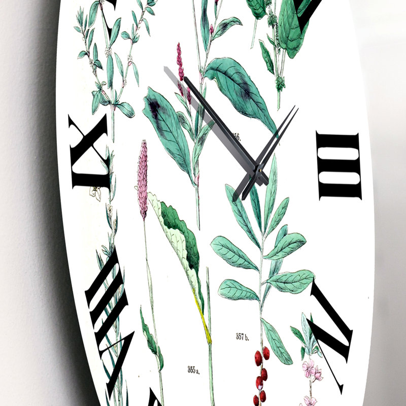 Plantes rétro - horloge murale traditionnelle, Petit