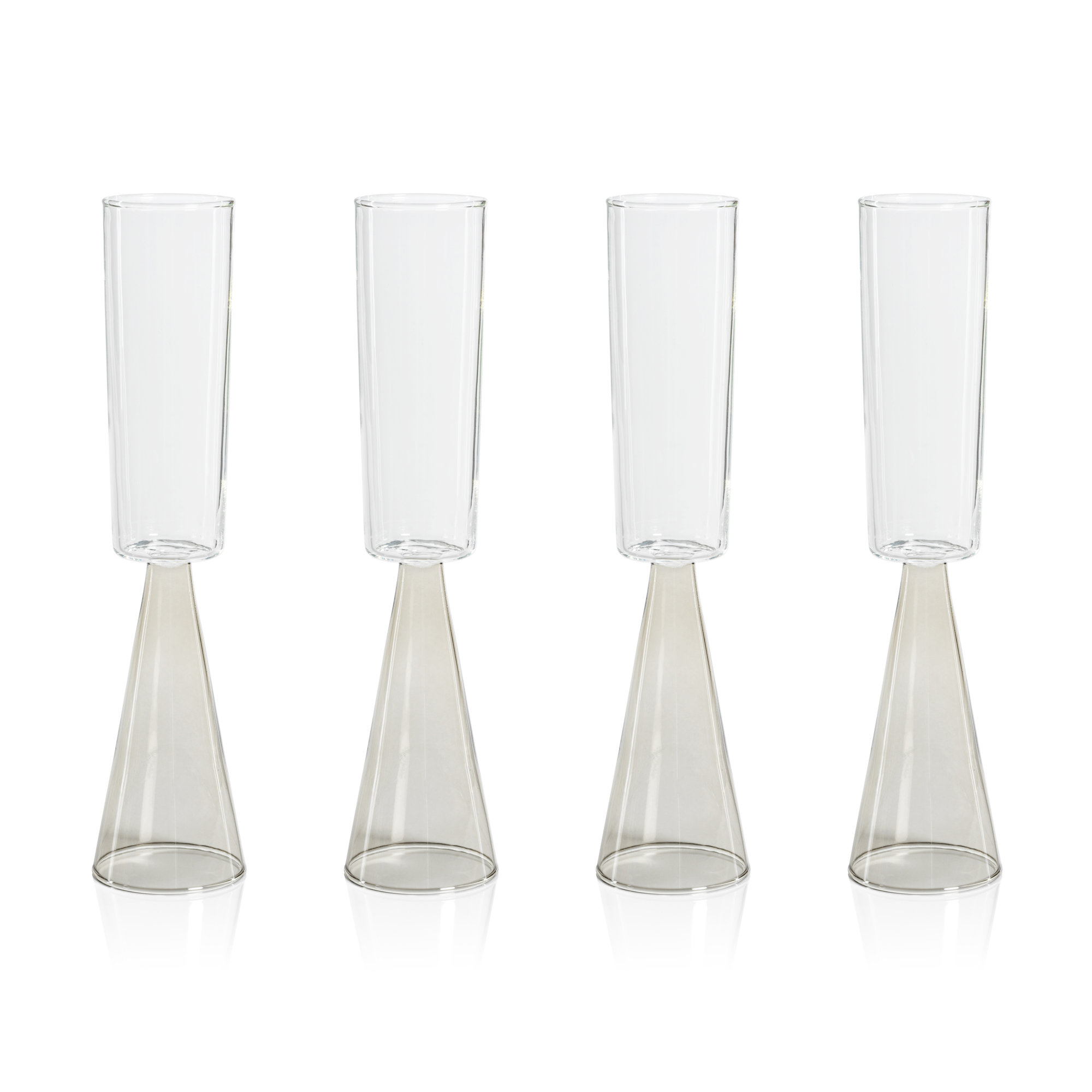 Monticello Champagne Flutes, Set of 4, Smoke
