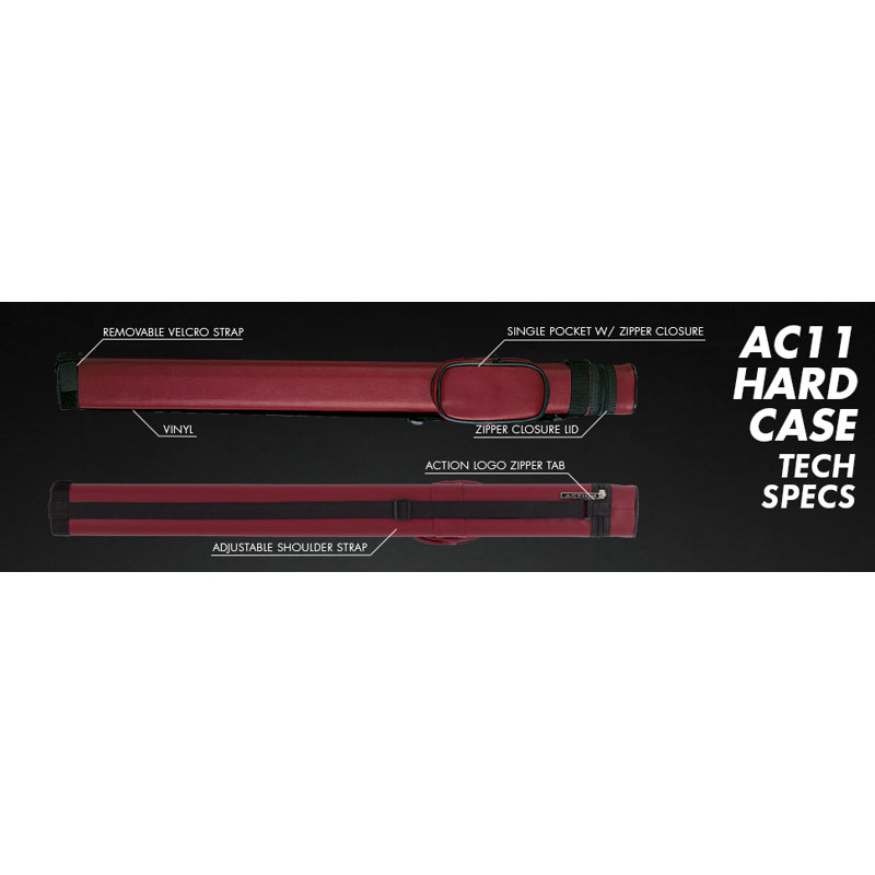 1/1 Hard Pool Cue Case, Burgundy