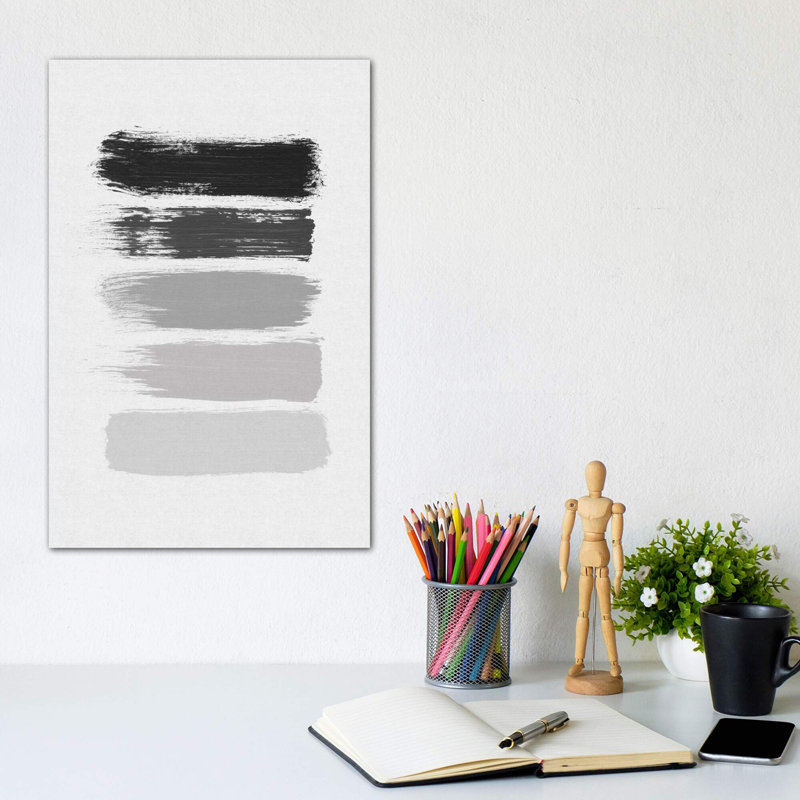 B&W Stripes by Orara Studio - Wrapped Canvas Print, 20.32 cm H x 30.48 cm W