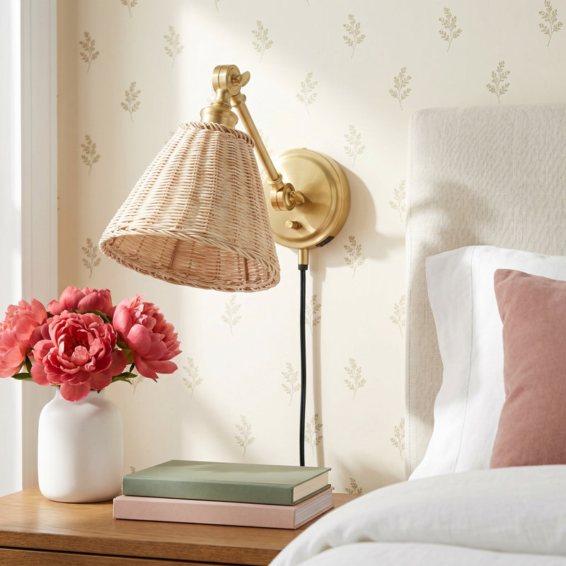 Barrows Plug-in Armed Sconce, Brown