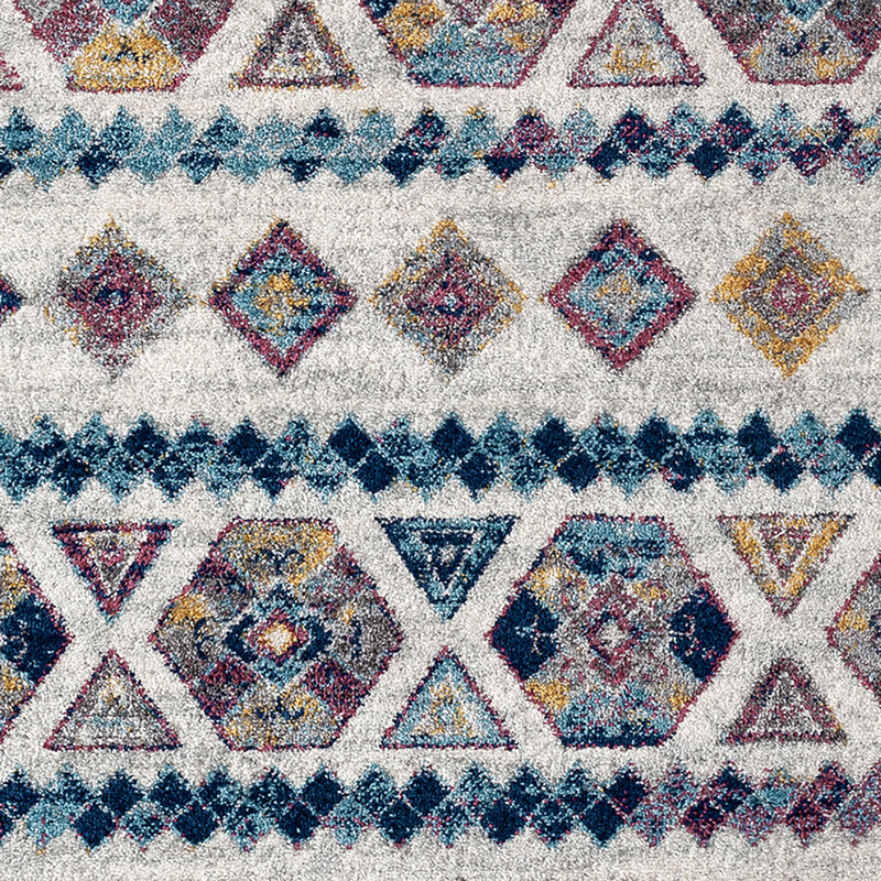 Honig Southwestern Boho Geometric Round Area Rug , Round 6'7"