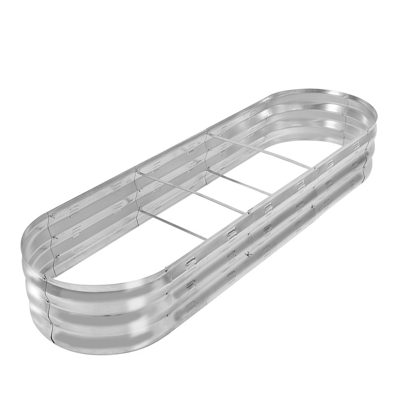 Lit de jardin surélevé en métal Hal P 67 po x l 20 po x H 10 po. Argent, Argent, 1