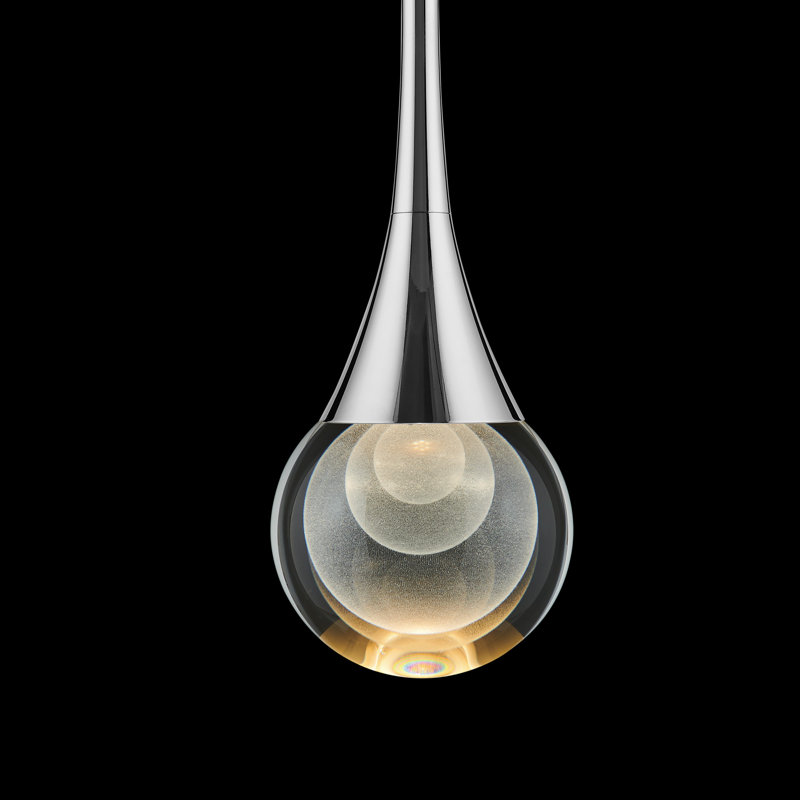 1 - Light LED Single Pendant, Polished Nickel