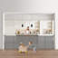 Retractable Baby Gate 34 in Tall Extend to 110 in Wide for Kids or Pets Grey-1121917204