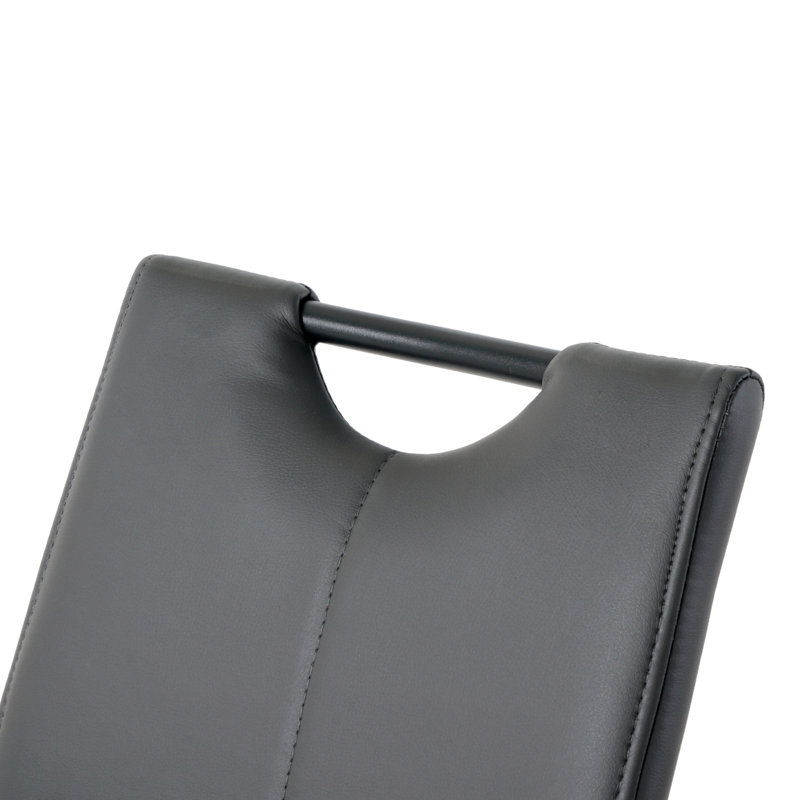  Chaise rembourrée en polyuréthane, Gris, 4, Noir
