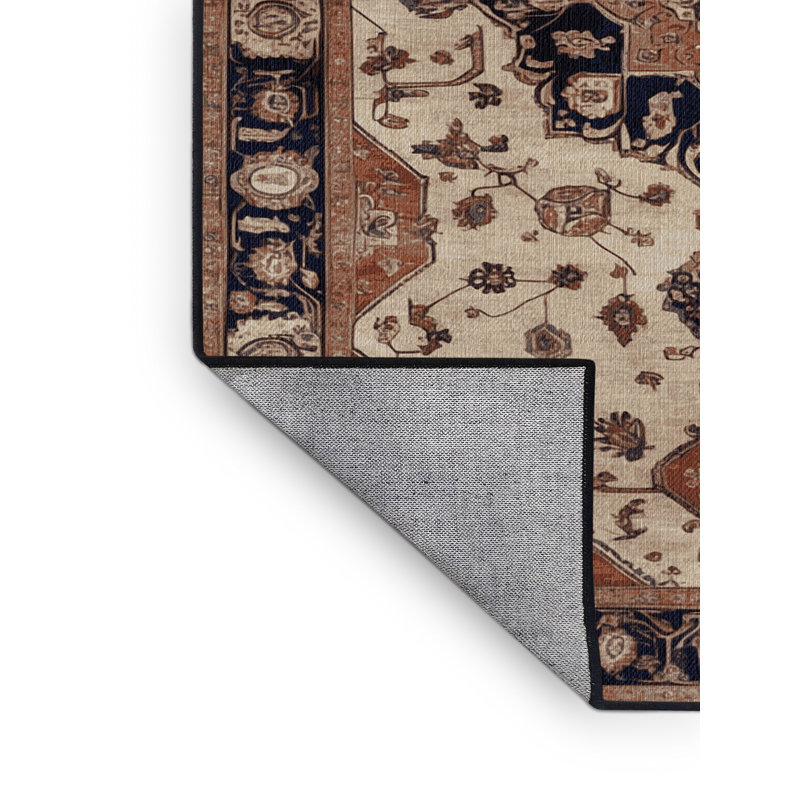 Tapis brun lavable à la machine, Rectangle 5 pi x 7 pi