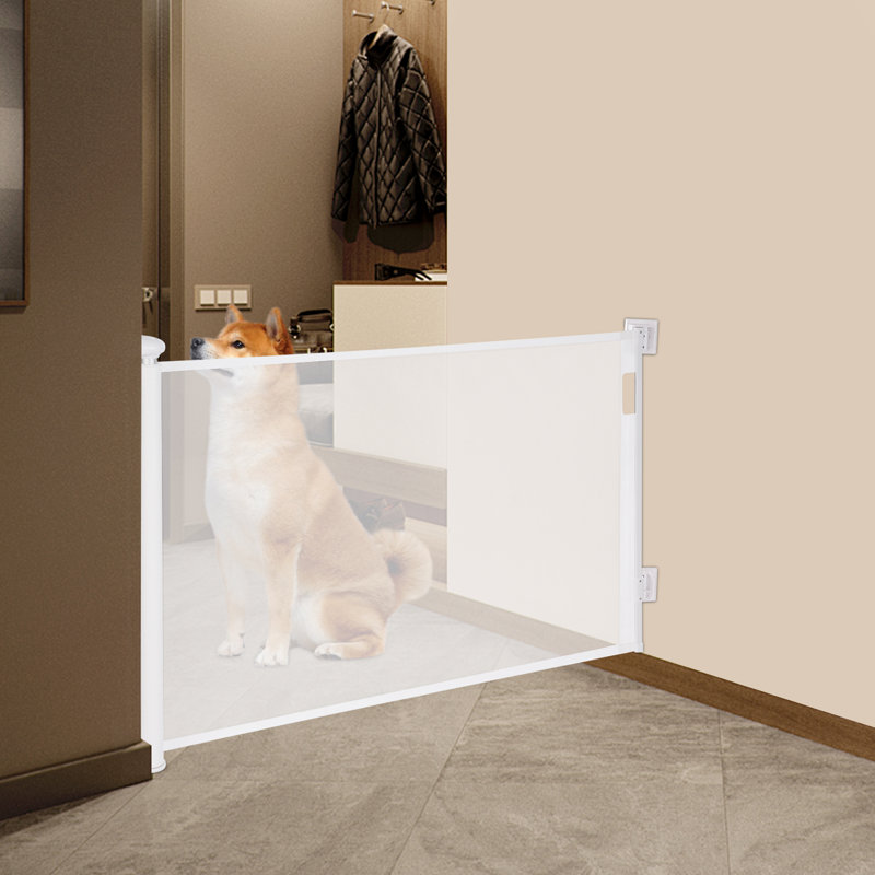 Barrière escamotable très haute 33,85 po, 55", Blanc