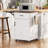 Kitchen Island with Drop Leaf, Open Side Rack, One Drawer and Towel Rack-1052081476
